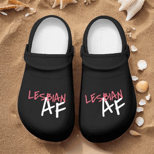 Lesbian AF LGBT Graffiti Pride Month Nurse Clogs