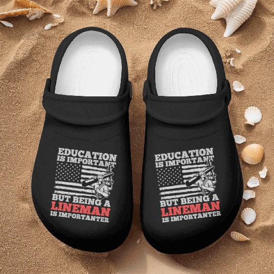 Electrical Lineman Pun Education Is Important Nurse Clogs