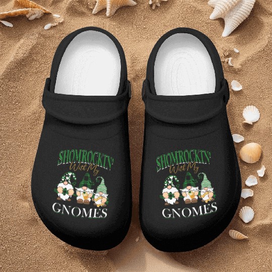 Shamrockin' With My Gnomes St. Patrick's Day Vibes Nurse Clogs