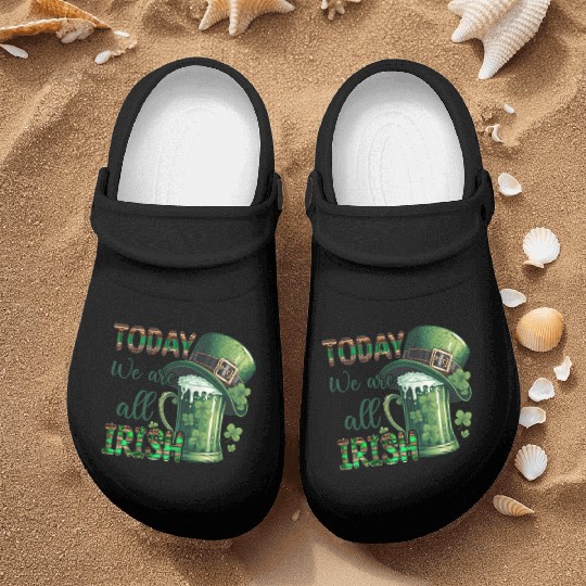 Mens St Patricks Day All Irish Green Shamrock Nurse Clogs