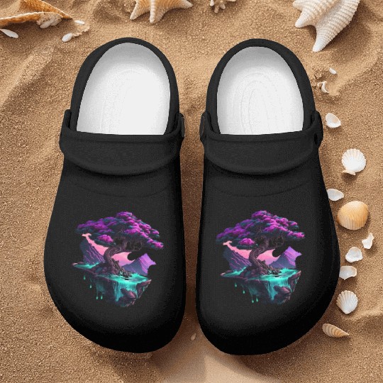 Synthwave Bonsai Tree Nurse Clogs