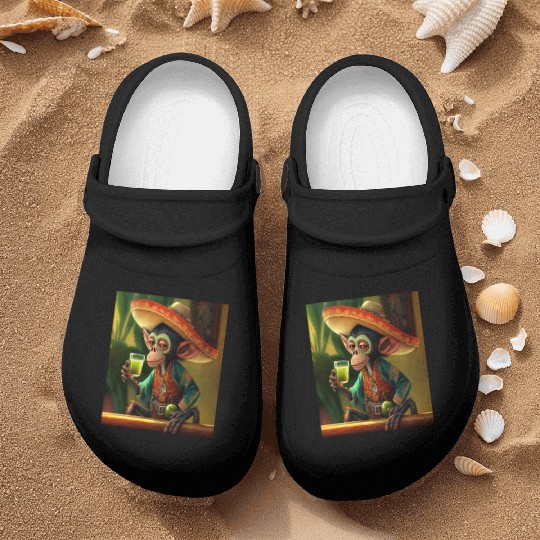 Spider Monkey Animal Lovers Mexican Cowboy Spider Nurse Clogs