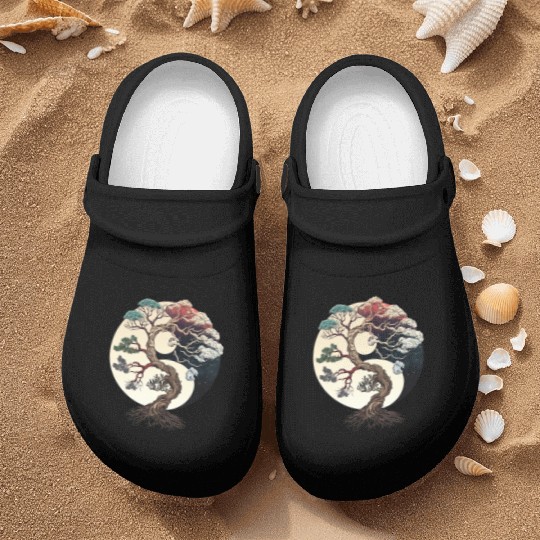 Yin and Yang Bonsai Tree Nurse Clogs
