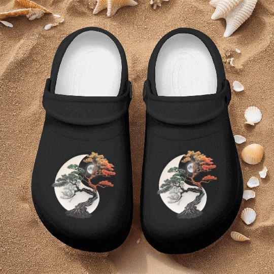 Yin and Yang Bonsai Tree Nurse Clogs