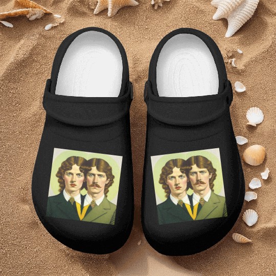 A couple of men standing Nurse Clogs