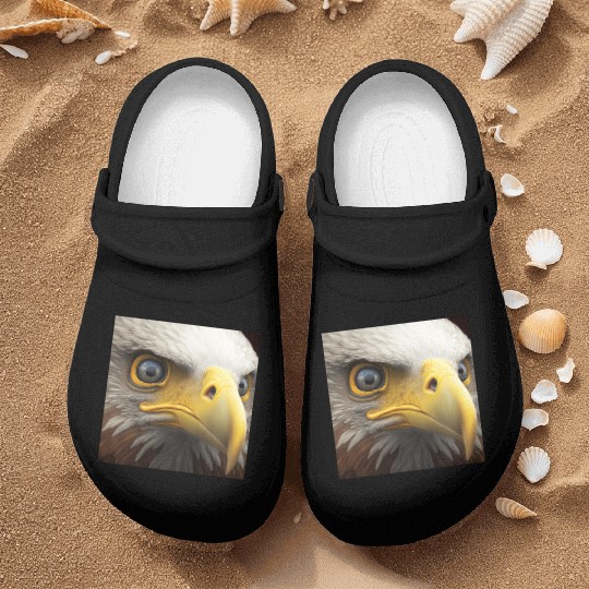 bald eagle eyes hyper realistic hyper details Nurse Clogs
