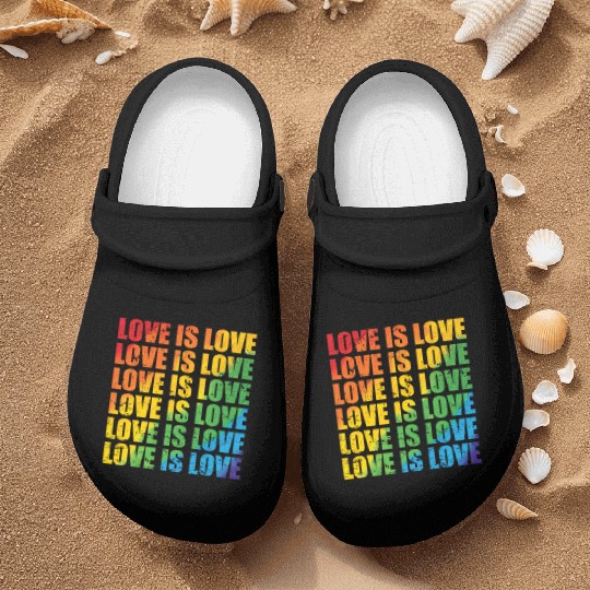 Love is Love LGBT Tolerance Pride Gender Nurse Clogs