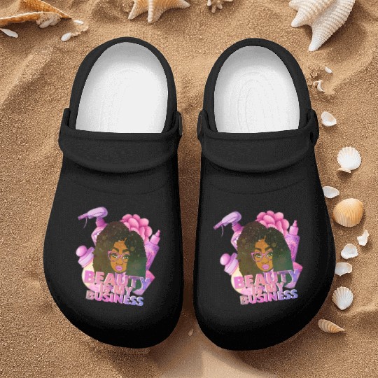 Afro Girl Beauty Boss Nurse Clogs
