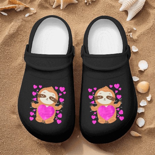 Couple love you my sloth Valentine's Day Nurse Clogs