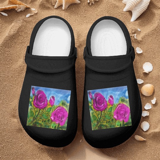 Hand Painted Roses Nurse Clogs Nurse Clogs Mugs Tote Bags