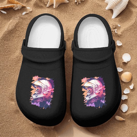 Aesthetic Vaporwave Space Cat 80s 90s Astronaut Nurse Clogs