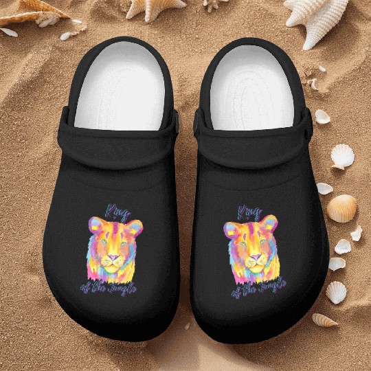 Lion King of the Jungle Nurse Clogs
