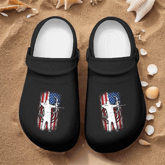 Usa Patriotic American flag 4th of July Archery Nurse Clogs