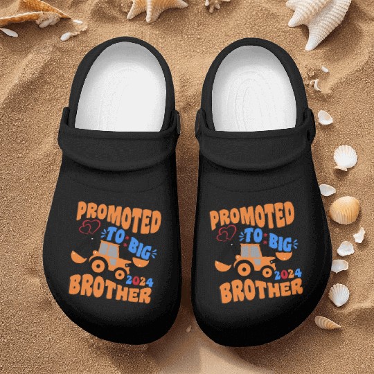Promoted to Big Brother - New Baby Announcement Nurse Clogs
