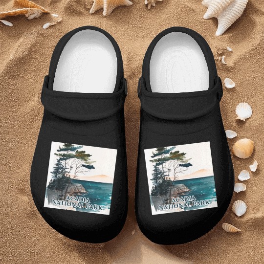 Acadia National Park Watercolor Nurse Clogs