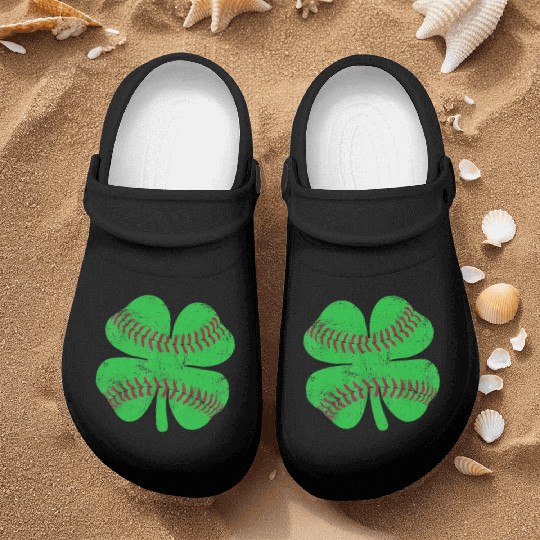 St Patricks Day Shamrock Baseball Saint Paddy's Nurse Clogs