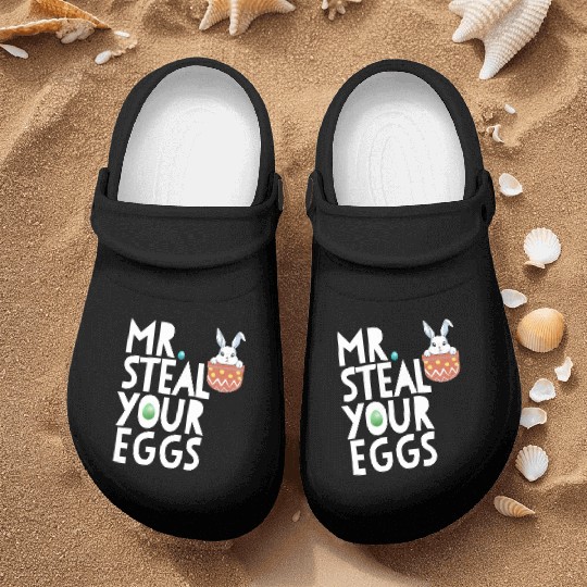 Mr Steal Your Eggs Kids Easter Sunday Funny Easter Nurse Clogs