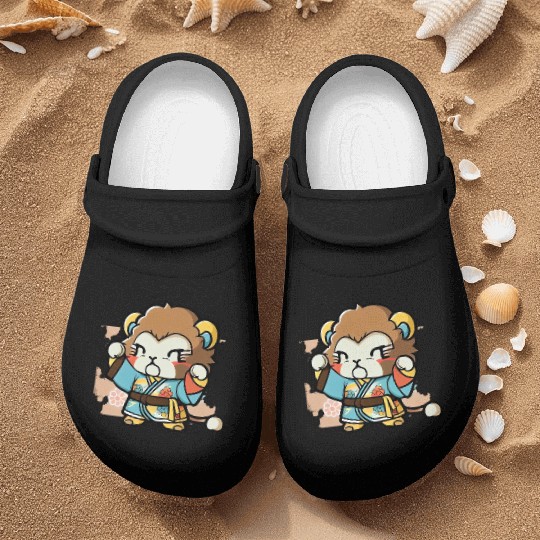 lion in kimono Nurse Clogs