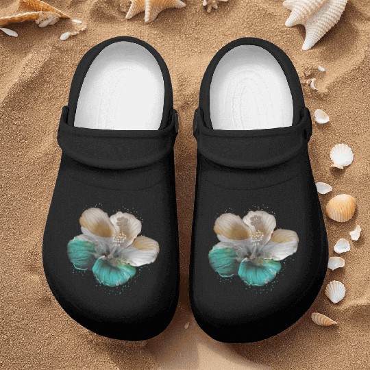Hibiscus Flower Cool Garden Nature Lover Humor Nurse Clogs