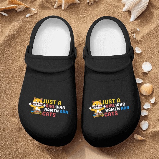 Just A Girl Who Loves Ramen And Cats Cute Animal Nurse Clogs
