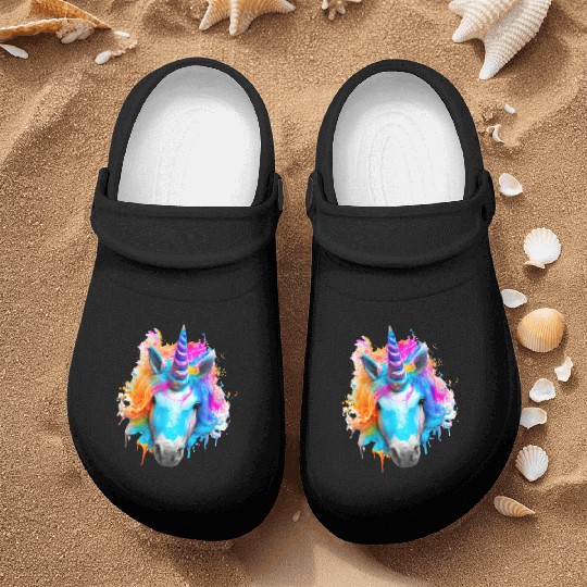 Colourful unicorn Nurse Clogs