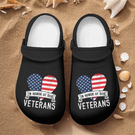 Patriotic Veteran USA Flag American Memorial Day Nurse Clogs