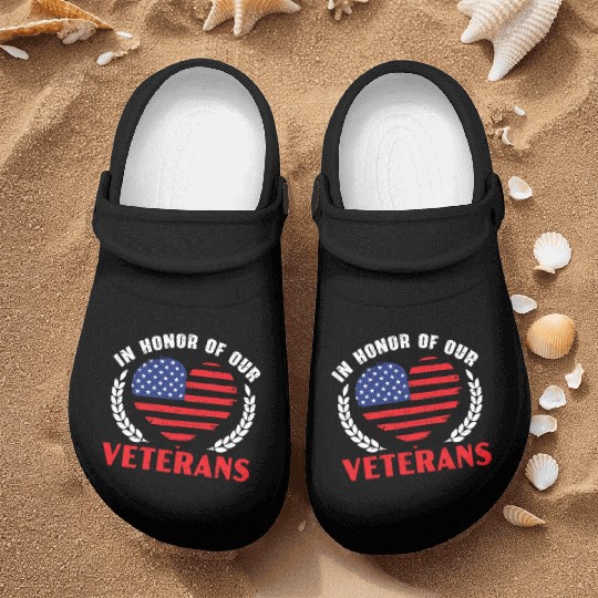 Patriotic Veteran USA Flag American Memorial Day Nurse Clogs