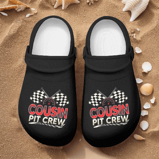 Funny Cousin Pit Crew Race Car Lover Racing Famil Nurse Clogs