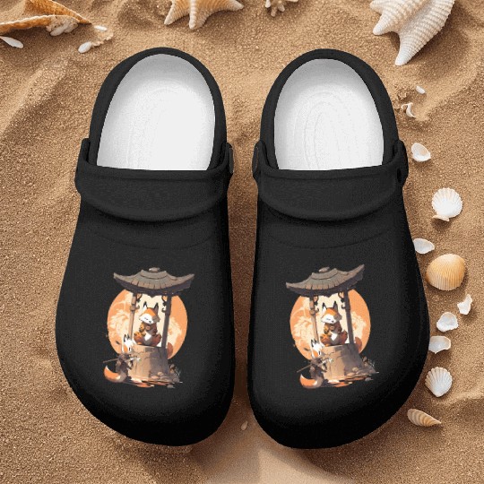 Masked Samurai Fox Nurse Clogs