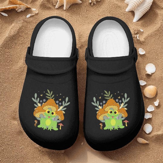 Cute kawaii happy frog Cottagecore Aesthetic Nurse Clogs