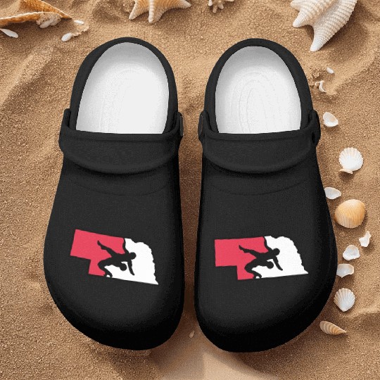 Nebraska Wrestling (State Colors) Nurse Clogs