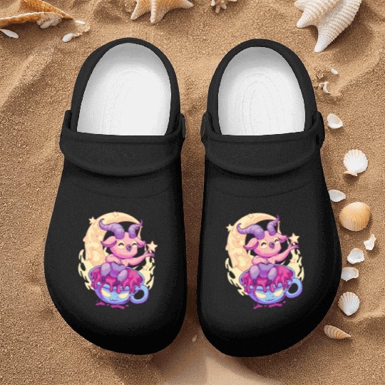 Pastel Goth Kawaii Baphomet Tea Nurse Clogs