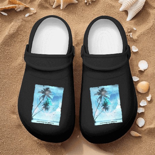 Artistic Huntington Beach California Palm Tree Nurse Clogs