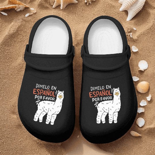 Spanish Teacher Llama Nurse Clogs