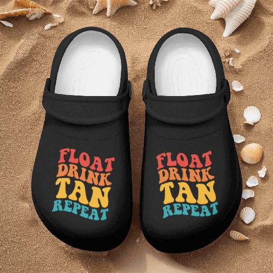 Float Drink Tan Repeat Nurse Clogs