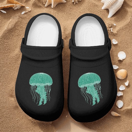 Sea life, Green Jellyfish Nurse Clogs