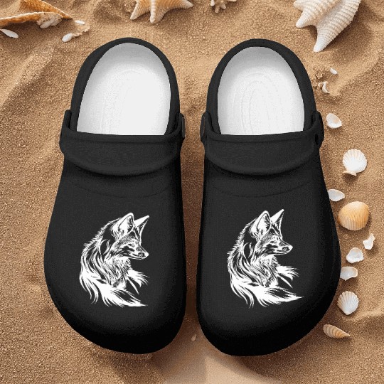 Little Cute Fox Portrait Tattoo Ink Nurse Clogs