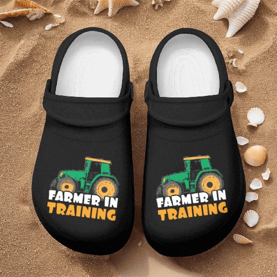 Farmer In Training Tractor Truck Rancher Farm Nurse Clogs
