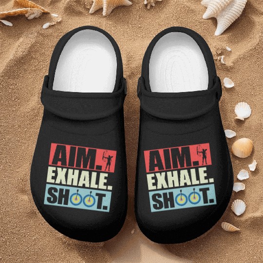 Aim Exhale Shoot. Archery Target Bow & Arrows Nurse Clogs