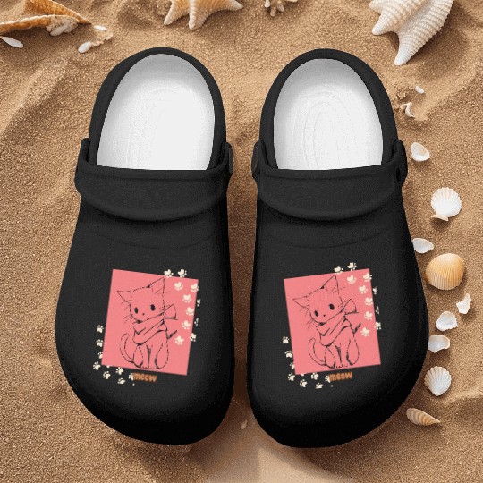 meow cat for cat lover Nurse Clogs
