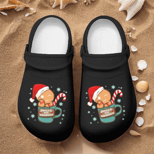 Sweet But Twisted Christmas Candy Cane Gingerbread Nurse Clogs