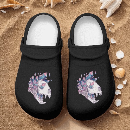 Crystal Cat Skull Nurse Clogs