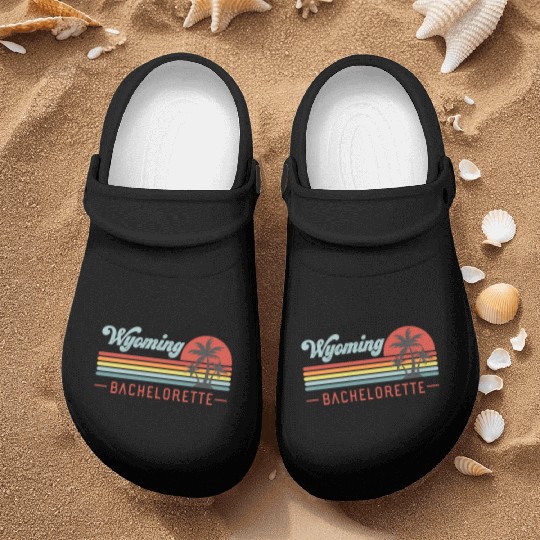 Wyoming Bachelorette, Palm Trees & Vintage Sunset Nurse Clogs