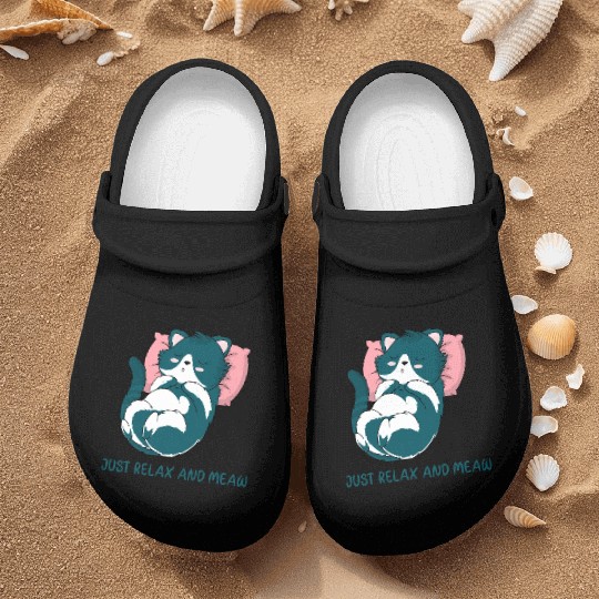 JUST RELAX AND MEOW Nurse Clogs
