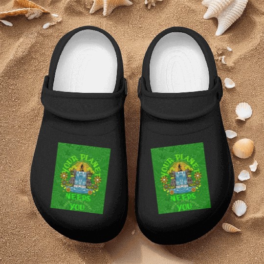 Your planet need you, (Sustainable for Earth Day) Nurse Clogs