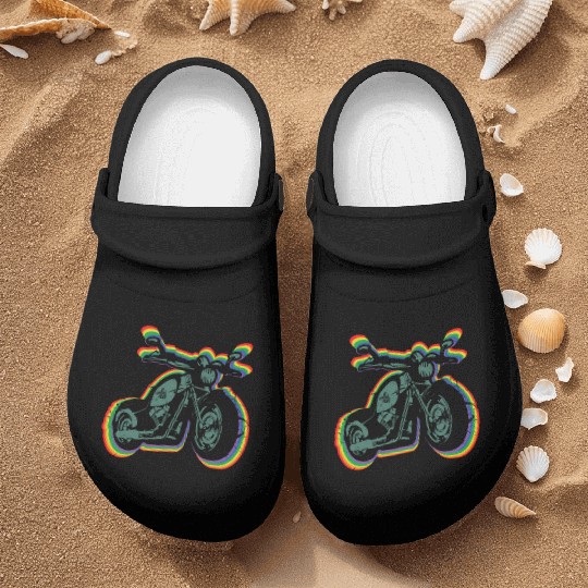 Motorcycle Ride Gay LGBTQ Rainbow LGBT Pride Month Nurse Clogs