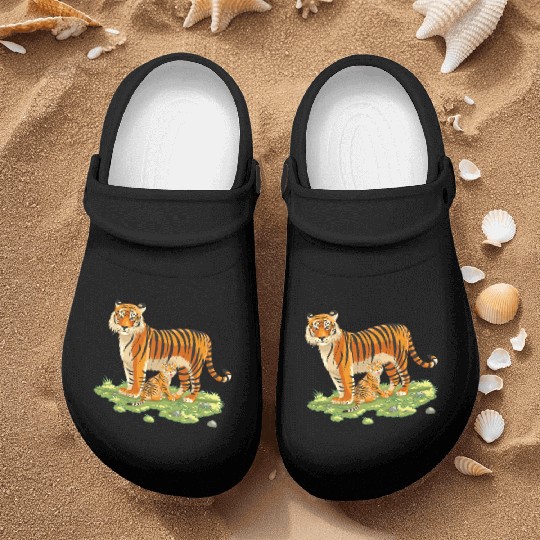 Mother And Son Tiger Nurse Clogs