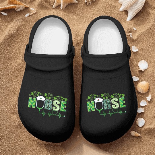 Leopard Nurse Shamrock Stethoscope Saint Patricks Nurse Clogs
