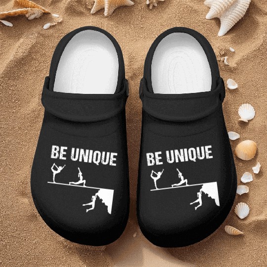 Be Unique Rock Climbing Girl Motivational Design Nurse Clogs