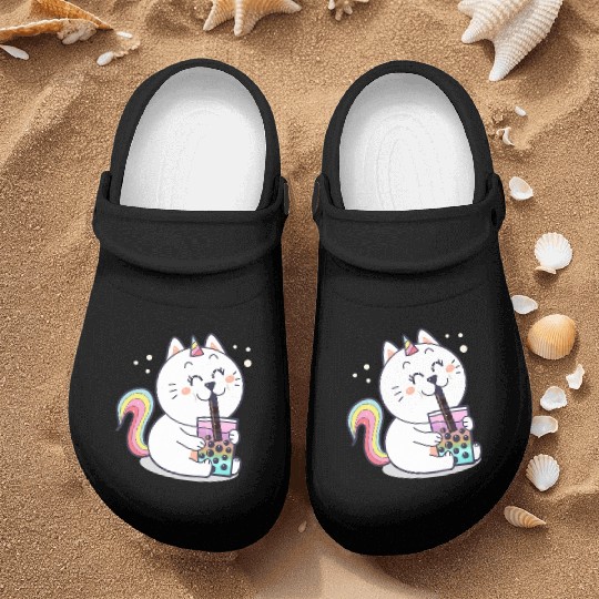 Bubble Tea Cute Kawaii Unicorn Cat Japanese Nurse Clogs